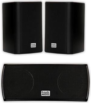 Acoustic Audio AA351B and AA32CB Mountable Indoor Speakers Home Theater 3 Speaker Set