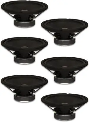 6 Goldwood Sound GW-1038 Rubber Surround 10" Woofers 250 Watts each 8ohm Replacement Speakers