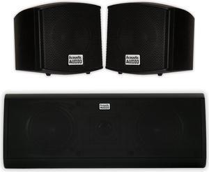 Acoustic Audio AA321B and AA40CB Indoor Speakers Home Theater 3 Speaker Set