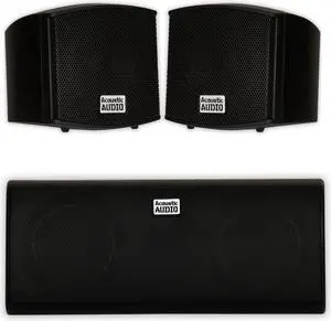 Acoustic Audio AA321B and AA35CB Indoor Speakers Home Theater 3 Speaker Set