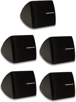 Theater Solutions TS30B Mountable Indoor Speakers Black Bookshelf 5 Piece Pack