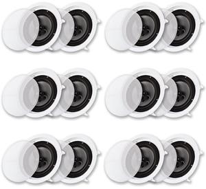 Acoustic Audio CS-IC83 In Ceiling 8" Speaker 6 Pair Pack 3 Way Home Theater Flush Mount
