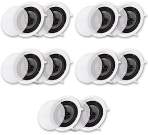 Acoustic Audio CS-IC83 In Ceiling 8" Speaker 5 Pair Pack 3 Way Home Theater Flush Mount