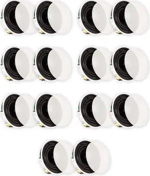 Theater Solutions TSQ670 Flush Mount 70 Volt Speakers with 6.5" Woofers In Ceiling 7 Pair Pack