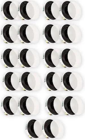 Theater Solutions TSQ670 Flush Mount 70 Volt Speakers with 6.5" Woofers In Ceiling 11 Pair Pack