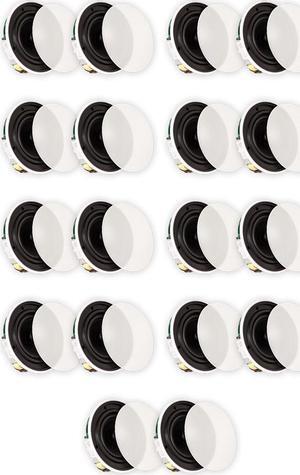 Theater Solutions TSQ670 Flush Mount 70 Volt Speakers with 6.5" Woofers In Ceiling 9 Pair Pack