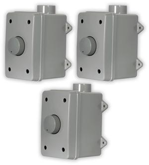 Acoustic Audio AAOVCD-G Outdoor Volume Controls Gray Weatherproof 3 Piece Set