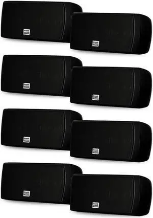 Acoustic Audio AA32CB Mountable Indoor Speakers 2400 Watts Black Bookshelf 4 Pair Pack AA32CB-4PR