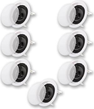 Acoustic Audio CS-IC83 In Ceiling 8" Home Theater 7 Speaker Set 3 Way Flush Mount