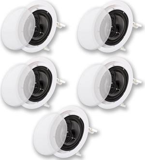Acoustic Audio CS-IC83 In Ceiling 8" Home Theater 5 Speaker Set 3 Way Flush Mount Pack of 5