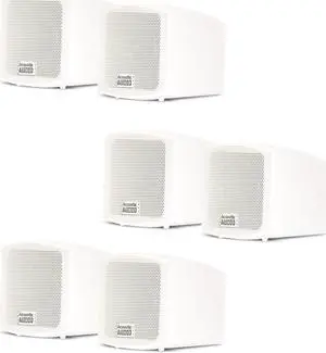 Acoustic Audio AA321W Mountable Indoor Speakers 1200 Watts White Bookshelf 3 Pair Pack AA321W-3Pr