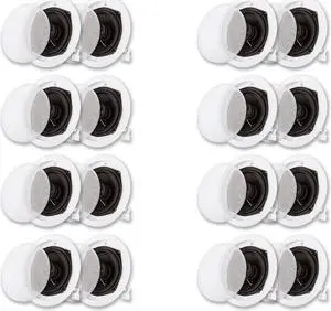 Acoustic Audio R191 In Ceiling / In Wall Speaker 8 Pair Pack 2 Way Home Theater Flush Mount Acoustic Audio R191 In Ceiling / In Wall Speaker 8 Pair Pack 2 Way Home Theater Flush Mount