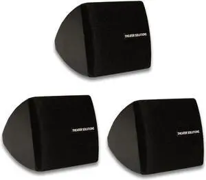 Theater Solutions TS30B Mountable Indoor Speakers Black Bookshelf 3 Piece Pack