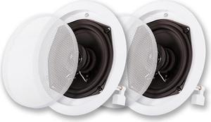 Acoustic Audio R-191 In Ceiling / In Wall Speaker Pair 2 Way Home Theater Surround Speakers