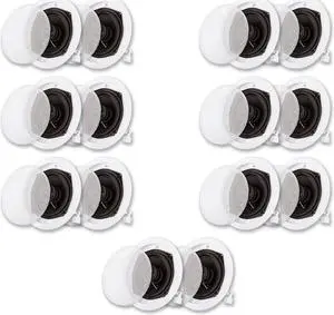 Acoustic Audio R191 In Ceiling / In Wall Speaker 7 Pair Pack 2 Way Home Theater Flush Mount Acoustic Audio R191 In Ceiling / In Wall Speaker 7 Pair Pack 2 Way Home Theater Flush Mount