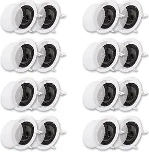 Acoustic Audio CS-IC63 In Ceiling 6.5" Speaker 8 Pair Pack 3 Way Home Theater Flush Mount