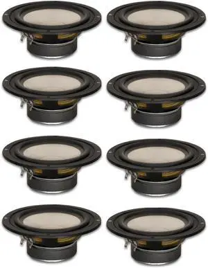 8 Goldwood Sound GW-S525/4 Poly Cone 5.25" Woofers 130 Watts each 4ohm Replacement Speakers