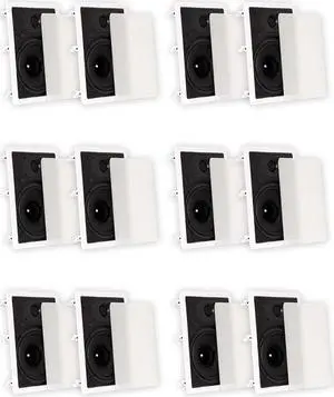 Theater Solutions TS80W In Wall 8" Speakers Surround Sound Home Theater 6 Pair Pack