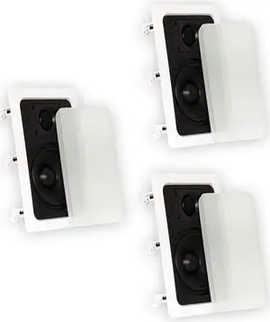 Theater Solutions TS50W In Wall Speakers Surround Sound Home Theater 3 Speaker Set