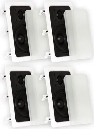 Theater Solutions TS50W In Wall Speakers Surround Sound Home Theater 2 Pair Pack