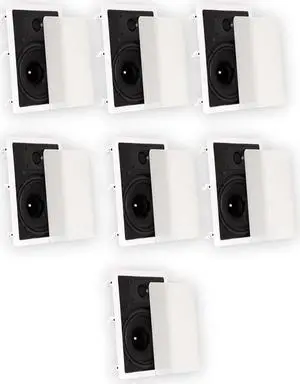 Theater Solutions TS80W In Wall 8" Speakers Surround Sound Home Theater 7 Speaker Set