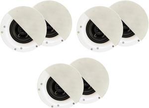 Acoustic Audio R192 Frameless In Ceiling / In Wall Speaker 3 Pair Pack 2 Way Home Theater Surround Speakers