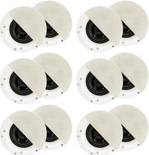 Acoustic Audio R192 Frameless In Ceiling / In Wall Speaker 6 Pair Pack 2 Way Home Theater Surround Speakers