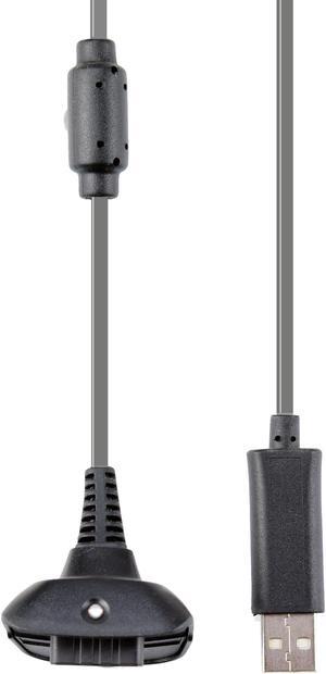 Play and Charge Cable Cord for XBox 360 Wireless Controller Black