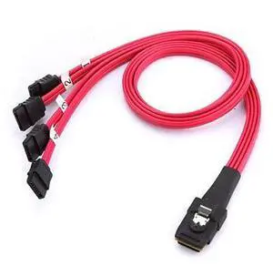 AYA Mini SAS to 4-SATA SFF-8087 Multi-Lane Forward Breakout Internal Cable 19" AYA Mini SAS to 4-SATA SFF-8087 Multi-Lane Forward Breakout Internal Cable 19"