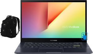 ASUS VivoBook Flip 14 Home & Business 2-in-1 Laptop (AMD Ryzen 5 5500U 6-Core, 14.0" 60Hz Touch Full HD (1920x1080), AMD Radeon, 8GB RAM, Win 11 Pro) with Travel & Work Backpack