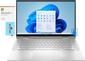 HP ENVY x360 15t-es100 Home & Business 2-in-1 Laptop (Intel i7-1195G7 4-Core, 15.6" 60Hz Touch Full HD (1920x1080), Intel Iris Xe, 16GB RAM, Win 11 Home) with Microsoft 365 Personal , Hub