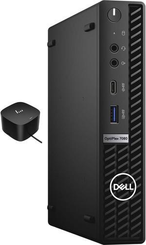 Dell OptiPlex 7080 XE Micro Home & Business Mini Desktop (Intel i5-10500T 6-Core, Intel UHD, 8GB RAM, 256GB SSD, Wifi, USB 3.2, HDMI, Bluetooth, Display Port, No OS) with 120W G4 Dock