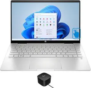 HP Pavilion X360 14-ek0097nr Home & Business 2-in-1 Laptop (Intel i5-1235U 10-Core, 14.0" 60Hz Touch Full HD (1920x1080), Intel Iris Xe, 16GB RAM, 256GB SSD, Win 11 Home) with 120W G4 Dock