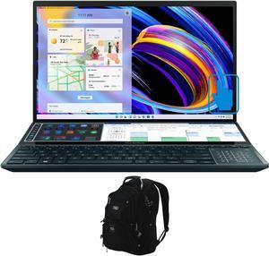 ASUS ZenBook Pro Duo 15 UX582ZM Gaming & Business Laptop (Intel i7-12700H 14-Core, 15.6" 60Hz Touch 4K Ultra HD (3840x2160), GeForce RTX 3060, Win 11 Pro) with Travel & Work Backpack