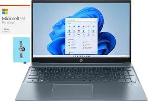 HP Pavilion 15t-eg200 Home & Business Laptop (Intel i7-1255U 10-Core, 15.6" 60Hz Full HD (1920x1080), Intel Iris Xe, 16GB RAM, Win 11 Home) with Microsoft 365 Personal , Dockztorm Hub