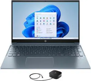 HP Pavilion 15t-eg200 Home & Business Laptop (Intel i7-1255U 10-Core, 15.6" 60Hz Full HD (1920x1080), Intel Iris Xe, 16GB RAM, 512GB SSD, Backlit KB, Wifi, Win 11 Home) with G2 Universal Dock
