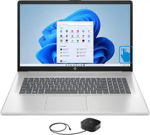HP 17-CP3035cl Home & Business Laptop (AMD Ryzen 5 7530U 6-Core, 17.3" 60Hz Touch HD+ (1600x900), AMD Radeon, 12GB RAM, 1TB SSD, Wifi, USB 3.2, HDMI, Webcam, Win 11 Home) with G2 Universal Dock