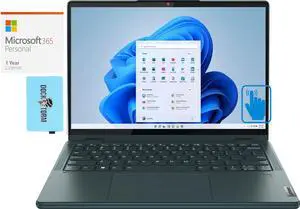 Lenovo Yoga 6 Home & Business 2-in-1 Laptop (AMD Ryzen 5 7530U 6-Core, 13.3" 60 Hz Touch Wide UXGA (1920x1200), AMD Radeon, 8GB RAM, Win 11 Home) with Microsoft 365 Personal , Dockztorm Hub