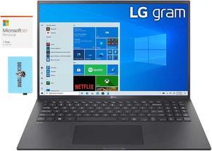 LG Gram 16 Business Laptop Intel i71165G7 4Core 160 60 Hz Wide QXGA 2560x1600 Intel Iris Xe 16GB RAM 1TB SSD Backlit KB Wifi Win 10 Pro with Microsoft 365 Personal  Dockztorm Hub