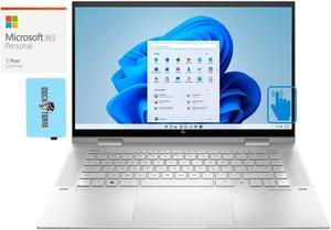 HP ENVY x360 Home & Business 2-in-1 Laptop (Intel i7-1355U 10-Core, 15.6" 60 Hz Touch Full HD (1920x1080), Intel Iris Xe, 32GB RAM, Win 11 Home) with Microsoft 365 Personal , Dockztorm Hub