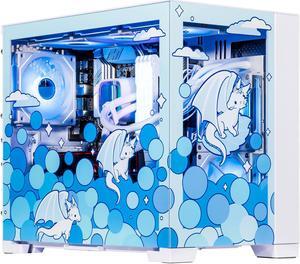 Velztorm Frosty Dragon Custom Built Gaming Desktop PC (AMD Ryzen 7 5700X, Radeon RX 9070 XT, 64GB DDR4, 2TB PCIe SSD + 3TB HDD, RGB Fans, 240mm AIO, 850W PSU, WiFi 5, Bluetooth 5.0, Win 11 Home)