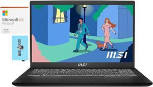 MSI Modern 15 Home & Business Laptop (Intel i5-1235U 10-Core, 15.6" 60 Hz Full HD (1920x1080), Intel Iris Xe, 16GB RAM, 512GB SSD, Win 11 Home) with Microsoft 365 Personal , Dockztorm Hub