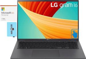 LG gram 16 Home  Business Laptop Intel i71360P 12Core 160 60 Hz Touch Wide QXGA 2560x1600 Intel Iris Xe 16GB LPDDR5 6000MHz RAM Win 11 Home with Microsoft 365 Personal  Dockztorm Hub