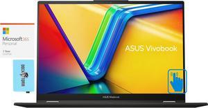 ASUS Vivobook S 16 Flip TN3604 Home & Business 2-in-1 Laptop (AMD Ryzen 7 7730U 8-Core, 16.0" 60 Hz Touch Wide UXGA (1920x1200), Win 11 Home) with Microsoft 365 Personal , Dockztorm Hub