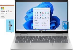 HP Envy x360w Home & Business 2-in-1 Laptop (Intel i7-1355U 10-Core, 14.0" 60 Hz Touch Full HD (1920x1080), Intel Iris Xe, 16GB RAM, Win 10 Pro) with Microsoft 365 Personal , Dockztorm Hub