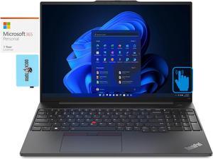Lenovo Thinkpad E16 Gen 1 Home & Business Laptop (Intel i5-1335U 10-Core, 16.0" 60 Hz Touch Wide UXGA (1920x1200), Intel UHD, 16GB RAM, Win 10 Pro) with Microsoft 365 Personal , Dockztorm Hub
