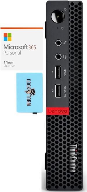 Lenovo ThinkCentre M625q Home & Business Mini Desktop (AMD E2-9000e 2-Core, Integrated Graphics, 4GB RAM, 128GB PCIe SSD, Win 11 Home) with Microsoft 365 Personal , Dockztorm Hub