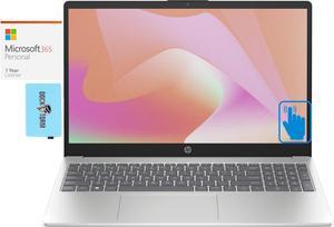 HP 15z Home & Business Laptop (AMD Ryzen 5 7530U 6-Core, 15.6" 60 Hz Touch HD (1366x768), AMD Radeon, 8GB RAM, 512GB SSD, Backlit KB, Wifi, Win 11 Home) with Microsoft 365 Personal , Dockztorm Hub
