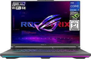 ASUS ROG Strix G16 Gaming Laptop 160 Nebula Display 240 Hz QHD 500 nits Intel i914900HX GeForce RTX 4070 8GB 64GB DDR5 1TB SSD PerKey RGB Backlit WiFi 6E Win 11 Pro