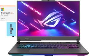 ASUS ROG Strix G17 G713 Gaming & Entertainment Laptop (AMD Ryzen 9 7945HX 16-Core, 17.3" 240 Hz Quad HD (2560x1440), GeForce RTX 4070, Win 10 Pro) with Microsoft 365 Personal , Dockztorm Hub